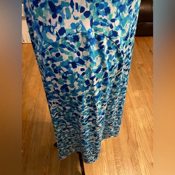 Susan Graver Petite Printed Liquid Knit Maxi Dress Small Petite - Picture 8 of 9